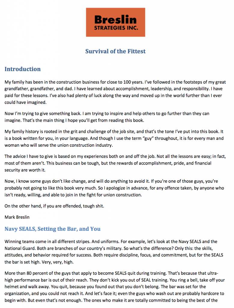 Survival of the Fittest Excerpt